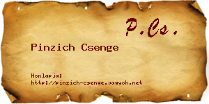 Pinzich Csenge névjegykártya
